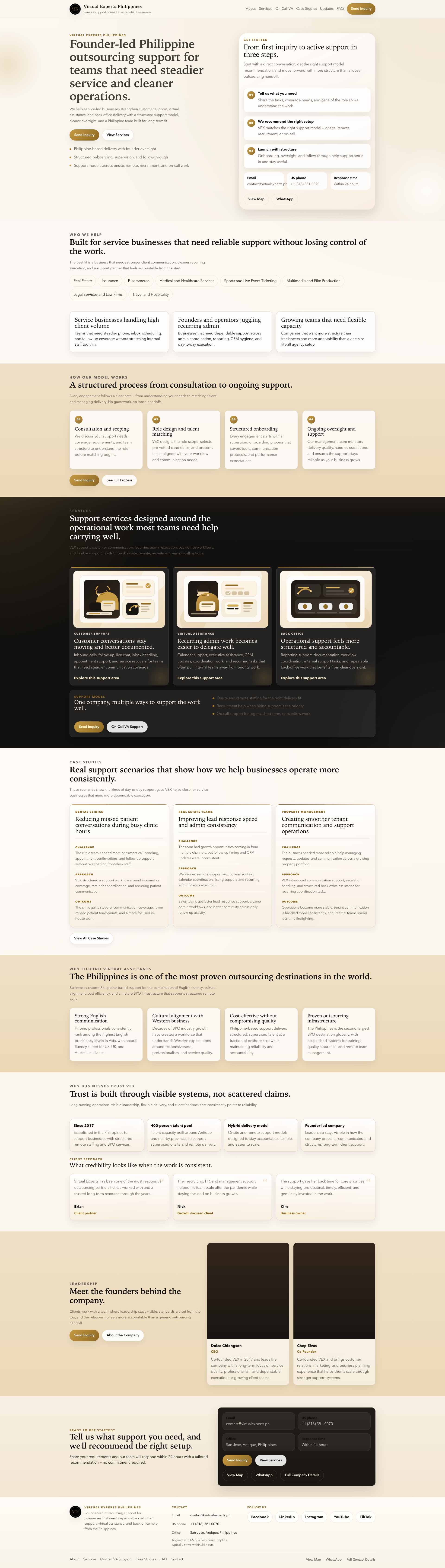 VirtualExperts.ph homepage — Founder-led Philippine outsourcing support
